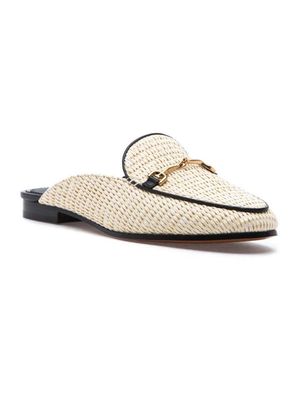 Sam Edelman Linnie Linen Raffia Cream Woven Bit Mules US 6.5